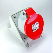 Tomada Sobrepor 3 Polos + Neutro + Terra 32A 440V Vermelho 6H IP44 N5206W Steck