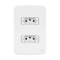 Tomada 2 Módulo Branco 2P+T 10A 250V Com Placa Branco 4X2" 13272663 WEG
