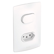 Conjunto Interruptor Embut 1 Tec Simp 2P Tomada 2P+T 10A 4X2 Branco 663160 Pial Legrand