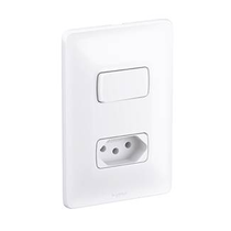 Interruptor Sobrepor Tec 2P+T 1Tec 250V 10A Com Placa Branco 680114 Pial Legrand