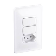 Conjunto Interruptor Tomada 2P+T 10A Com Placa Branco 680115 Pial Legrand