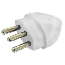 Plugue Macho Branco 2P+T 250V 10A Padrao Brasil DN1596 Daneva Legrand