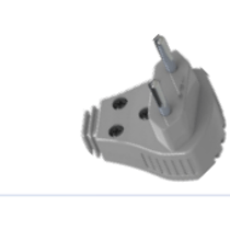 Plugue 2 Pinos Triang Cinza 2P 250V 10A DN1665 Daneva Legrand