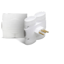 Plugue Pino Multiplicador Branco 2P+T Com 4 Said Benjamim 10A DN1838 Daneva Legrand