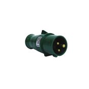 Plugue Industrial Macho 3 Polos + Terra 16A 500V Verde S4070 Steck