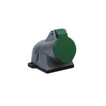 Tomada Sobrepor Fêmea 3 Polos + Terra 16A 750V Verde IP44 Com Tampa S4000 Steck