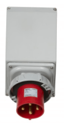 Tomada Embutir 2 Polos + Terra 32A 100/130V Amarelo 4H IP44 SN3244