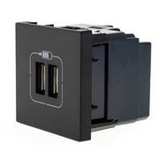 Módulo Tomada Carregador 2X USB Quad Embutir Preto Plus+ 615089PT Pial Legrand