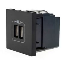 Módulo Tomada Carregador 2X USB Quad Embutir Preto Plus+ 615089PT Pial Legrand