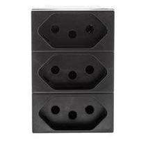 Tomada Preto 2P+T 10A 250V S/ Placa Triplex Plus+ 615043PT Pial Legrand