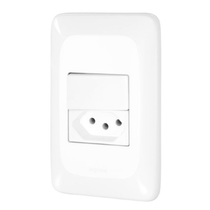 Conjunto Interruptor 1 Tec Simp 2P Tomada 2P+T 10A 4X2 Branco LGX103 Pial Legrand