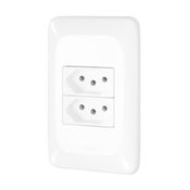 Tomada Sobrepor 2 Módulo 2P+T 10A Com Placa 4X2" Branco Pial Pop LGX303 Pial Legrand