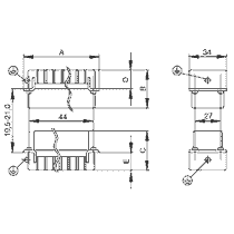 Porta Contato Femea 6P 24A HDCHE6FS Weidmuller Conexel