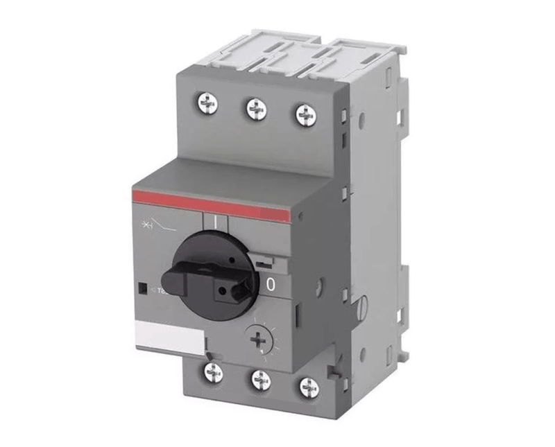 Disjuntor Motor Tripolar 20-25a 690VCA 3KA MS132-25 ABB | Dimensional - Imagem apliada do produto posicionado com o botão para a direita.