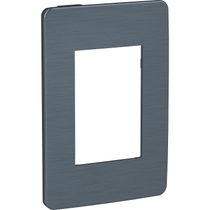 Placa 4X2 3P Gr/Alu Galaxy Black S733103769 Schneider