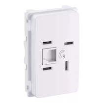 Módulo Tomada Rj11 3 Pad Telebras 2F Zeffia 680155 Pial Legrand