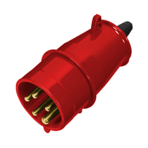 Plugue Industrial Macho 3 Polos + Neutro + Terra 32A 380-440V Vermelho N5276W Steck