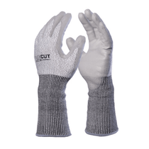 Luva Proteção Corte Polietileno Alta Densidade Cinza Poliuretano Longo Flexcut DA45400L Tamanho 8/M DVS