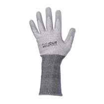 Luva Proteção Corte Polietileno Alta Densidade Cinza Poliuretano Longo Flexcut DA45400L Tamanho 8/M DVS