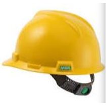 Capacete Aba Frontal Amarela Catraca Com Jugular V-Gard 500 311381 Msa