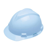 Capacete Aba Frontal Azul Pastel Simples Sem Jugular V-Gard Mineiro 297551 Msa