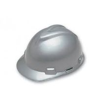 Capacete Aba Frontal Cinza Aluminio Simples Com Jugular V-Gard Mineiro 297503 Msa