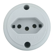 Tomada Sobrepor Branco 2P+T 10A Branco 1716011 Lorenzetti