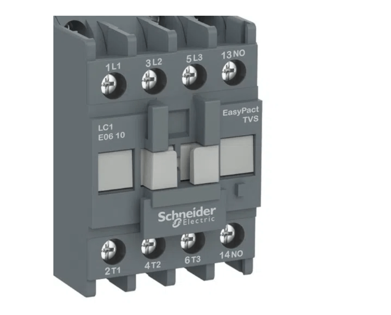 Contator Tripolar Tesys E 18A 1NF 220VCA LC1E1801M7 Schneider - Dimensional | Visão frontal do produto