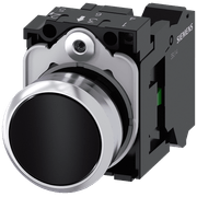 Frontal Botão Redondo Preto 22mm Pulso/Soco 3SU11500AB103BA0 Siemens