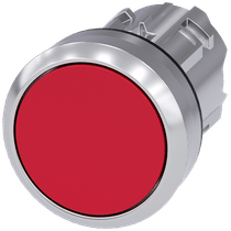 Frontal Botão Redondo Vermelho 22mm Pulso/Soco 3SU10500AB200AA0 Siemens
