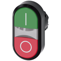 Frontal Botão Iluminado Redondo Verde e Vermelho 22mm Grav I/0 Pulso/Soco 3SU10013AB420AK0 Siemens