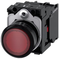 Frontal Botão Iluminado Redondo Vermelho 22mm Pulso/Soco 3SU11060AB201CA0 Siemens
