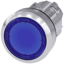 Frontal Botão Iluminado Redondo Azul 22mm Pulso/Soco 3SU10510AB500AA0 Siemens