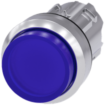 Frontal Botão Iluminado Redondo Azul 22mm Pulso/Soco 3SU10510BB500AA0 Siemens