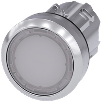 Frontal Botão Iluminado Redondo Branco 22mm Pulso/Soco 3SU10510AB600AA0 Siemens