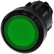 Frontal Botão Iluminado Redondo Verde 22mm Pulso/Soco 3SU10010AB400AA0 Siemens