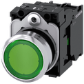 Frontal Botão Iluminado Redondo Verde 22mm Pulso/Soco 3SU11520AB401BA0 Siemens