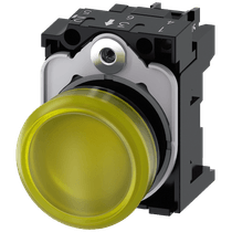 Sinaleiro Redondo Plástico Amarelo 22mm 110V LED 3SU11036AA301AA0 Siemens