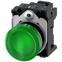 Sinaleiro Redondo Metálico Verde 22mm 230V LED 3SU11566AA403AA0 Siemens
