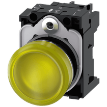 Sinaleiro Redondo Metálico Amarelo 22mm 24V LED 3SU11526AA301AA0 Siemens