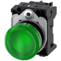 Sinaleiro Redondo Metálico Verde 22mm 24V LED 3SU11526AA401AA0 Siemens