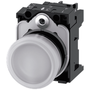 Sinaleiro Redondo Plástico Branco 22mm 24V LED 3SU11026AA601AA0 Siemens