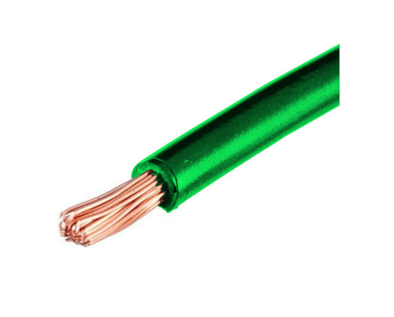 Cabo Flexível 750V 70 Graus Celsius LSZH (Composto Termoplástico Livre Halogênio) 4mm Verde AFITOXECO 27500 Nexans | Imagem ilustrativa dos fios do cabo