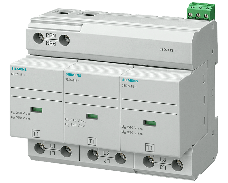 DPS CLI Tripolar 350VCA IP20 IP20 5SD74131 Siemens | Dimensional - Imagem ilustrativa, peça ampliada do produto.