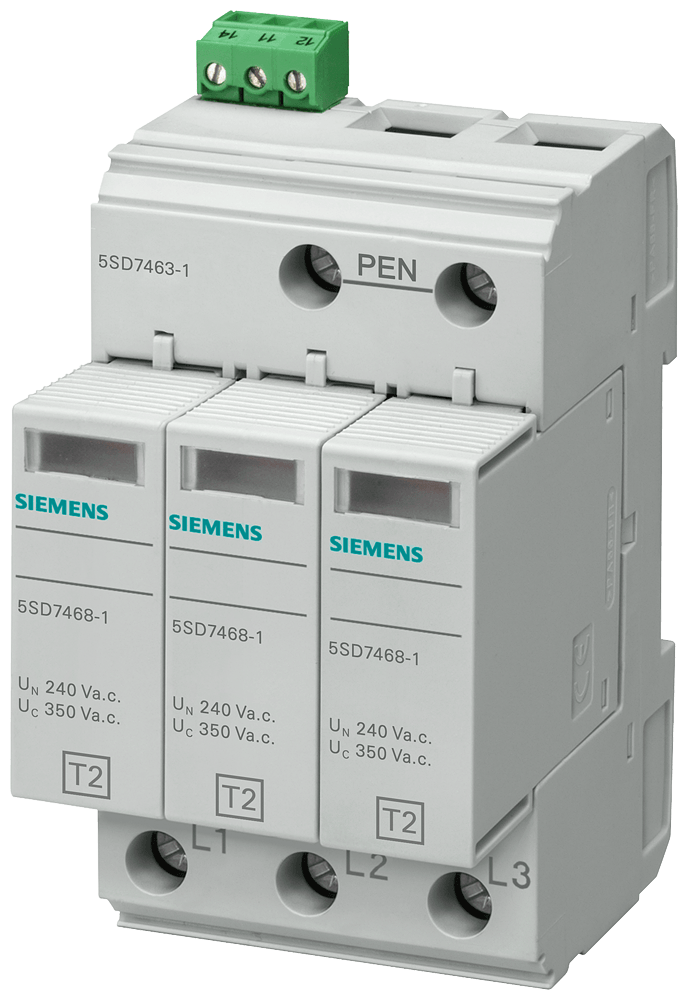 Dps Clii Tripolar 350Vca 20Ka 5SD74631 Siemens - Dimensional