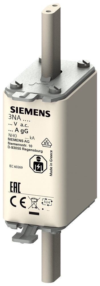 Fusivel NH 0 500Vca 160A 120Ka 3NA3036 Siemens - Dimensional