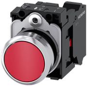 Frontal Botão Redondo Vermelho 22mm Pulso/Soco 3SU11500AB203CA0 Siemens