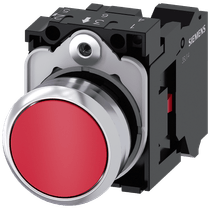 Frontal Botão Redondo Vermelho 22mm Pulso/Soco 3SU11500AB203CA0 Siemens