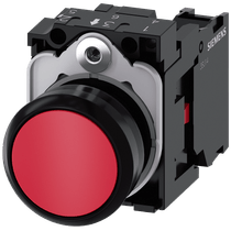 Frontal Botão Redondo Vermelho 22mm Pulso/Soco 3SU11000AB201CA0 Siemens