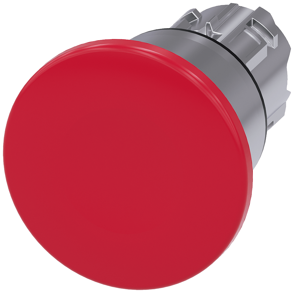 Frontal Botão Redondo Vermelho 22mm 3SU10501BA200AA0 Siemens - Dimensional